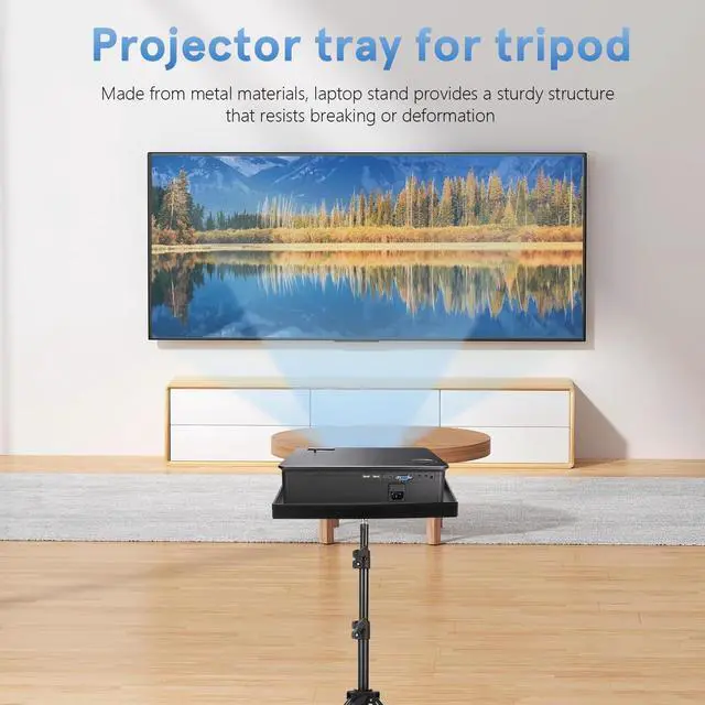 Alt view image 2 of 7 - Portable Laptop Stand Projector -saving Tripod Adjustable Bracket for Home Theater