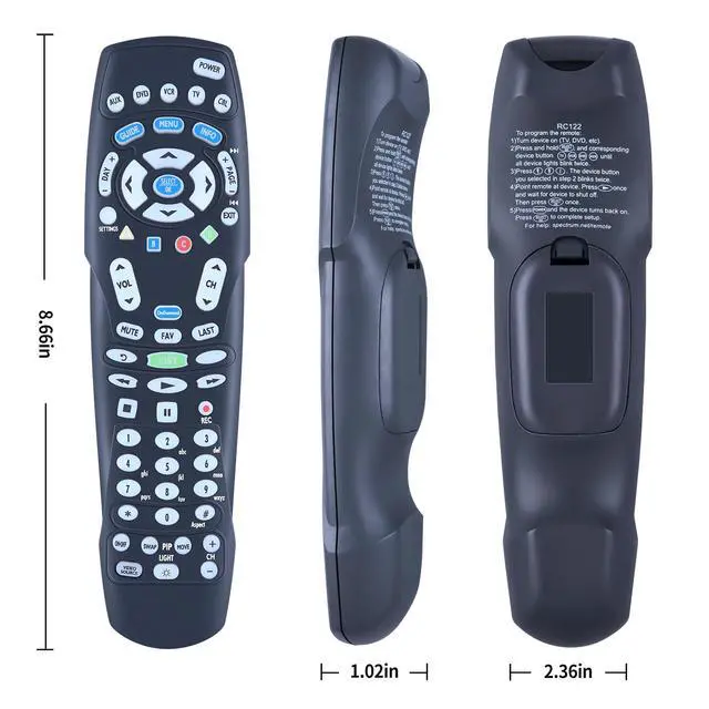 Alt view image 5 of 6 - RC122 RC1226001/04B New Replacement Remote Control Applicable for Spectrum Time Warner Charter