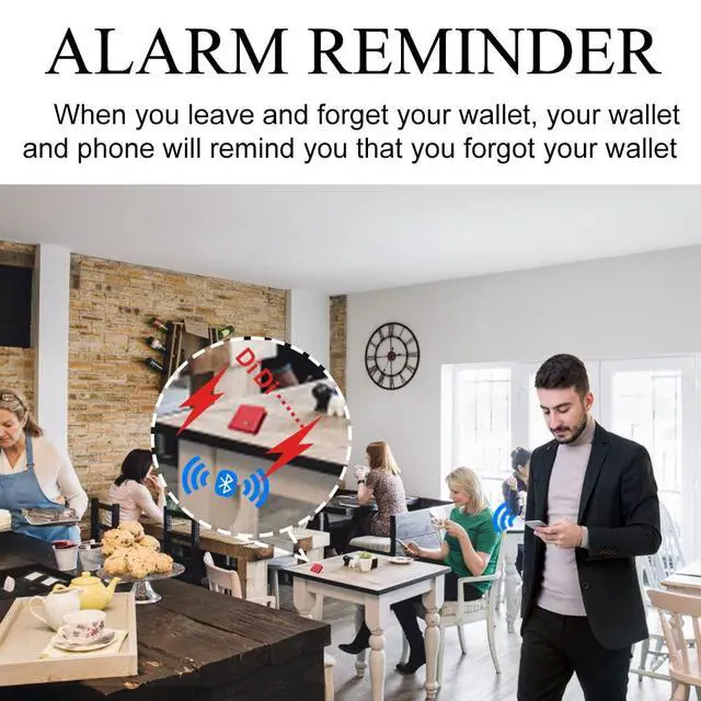 Alt view image 2 of 6 - Wallet Tracker for Men, Smart Tracker GPS Card Wallet, Valentines Day Gift (Red)