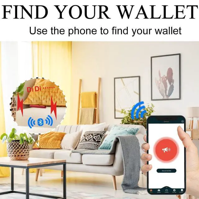 Alt view image 3 of 6 - Wallet Tracker for Men, Smart Tracker GPS Card Wallet, Valentines Day Gift (Red)