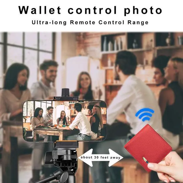 Alt view image 4 of 6 - Wallet Tracker for Men, Smart Tracker GPS Card Wallet, Valentines Day Gift (Red)