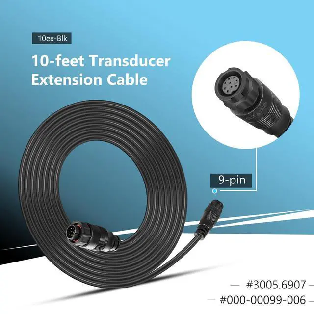Alt view image 2 of 7 - 3005.6907 Transducer Extension Cable for Lowrance LSS-1/LSS-2 Structure Scan Transducer 10 feet9-pin#000-00099-006