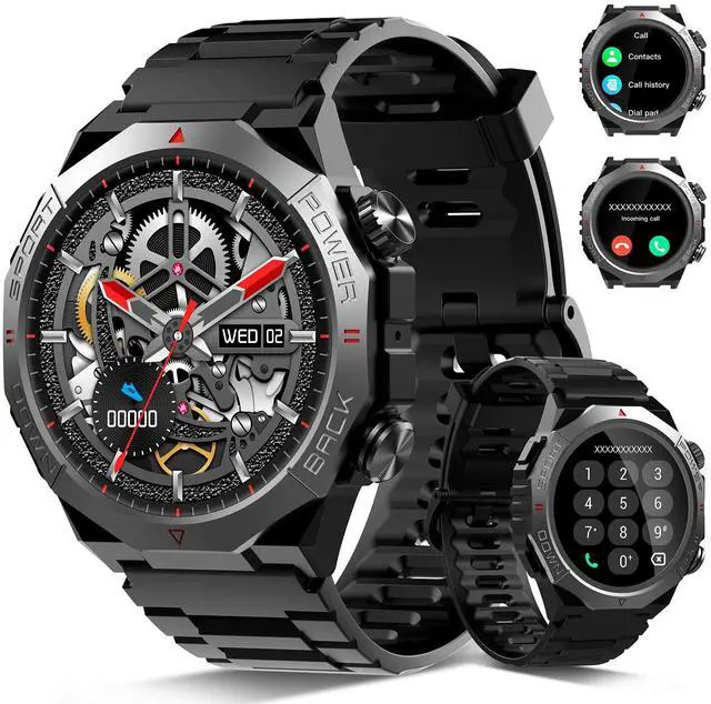 Main image of Military Smart Watch for Men Answer Calls 1.39" HD Fitness 30Day IPX7 Black | Heart rate & sleep monitor, 110+ sports modes, waterproof, compatible with Android/iPhone, fitness tracker for daily use