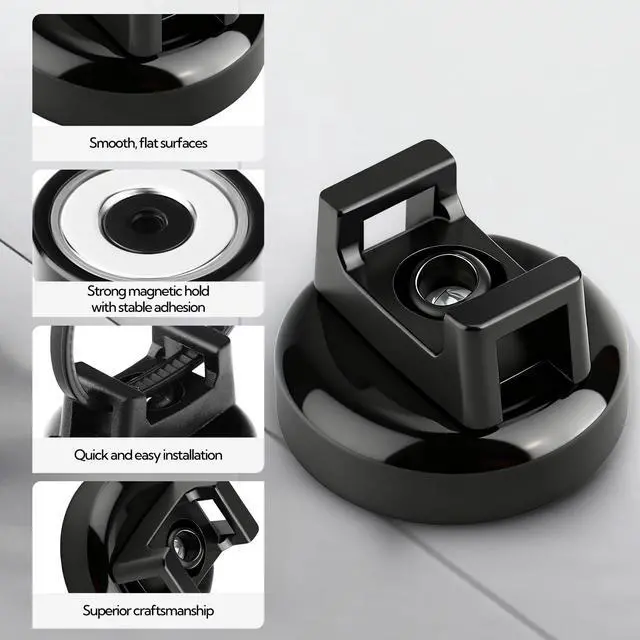 Alt view image 3 of 6 - 12Pcs Cable Ties Magnetic, Multipurpose Magnetic Wire Clip, Cable Wire Base with 60Pcs Releasable Cable Ties (16 x 11mm)