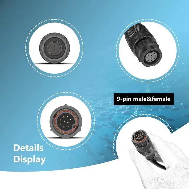 Alt view image 5 of 7 - 3005.6907 Transducer Extension Cable for Lowrance LSS-1/LSS-2 Structure Scan Transducer 10 feet9-pin#000-00099-006