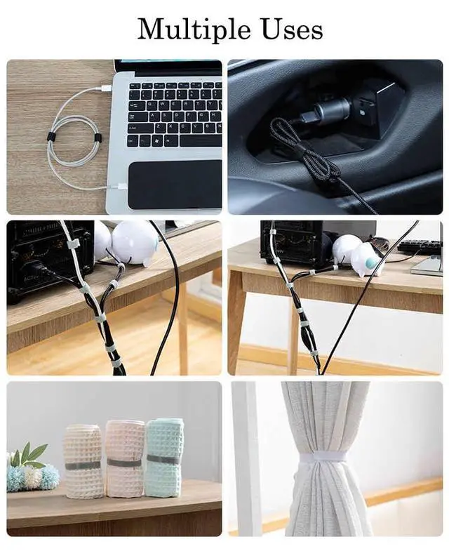 Alt view image 3 of 5 - 1/2 Inch Hook and Loop Roll Reusable Cable Ties Cable Management Straps Cord Organizer Double-Sided Heavy Duty Strips Black Cord Wrap for Computer Home Office Date Center (Black, 1/2inch 54Yards)