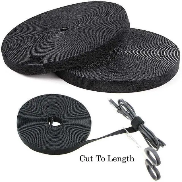 Alt view image 5 of 5 - 1/2 Inch Hook and Loop Roll Reusable Cable Ties Cable Management Straps Cord Organizer Double-Sided Heavy Duty Strips Black Cord Wrap for Computer Home Office Date Center (Black, 1/2inch 54Yards)
