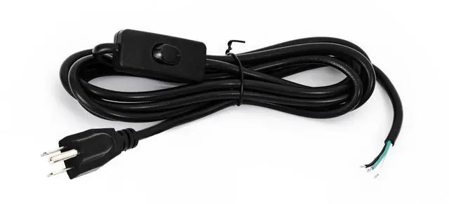 Main image of Track Lighting Plug Cord 10FT Black, 3 Prong