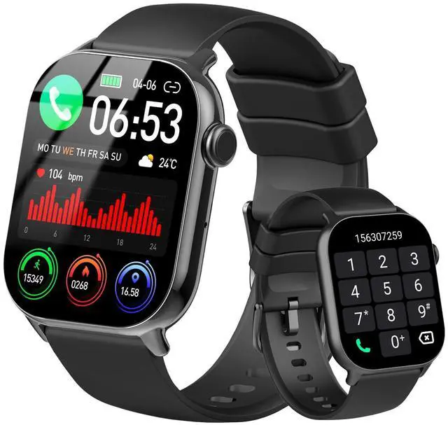 Main image of Smart Watch(Answer/Make Call), 1.96" HD Smartwatch for Men Women, 2025 New Fitness Watch with 100+ Sport Modes, Heart Rate/Sleep/SpO2/Calories Monitor, IP68 Waterproof Activity Tracker for Android iOS