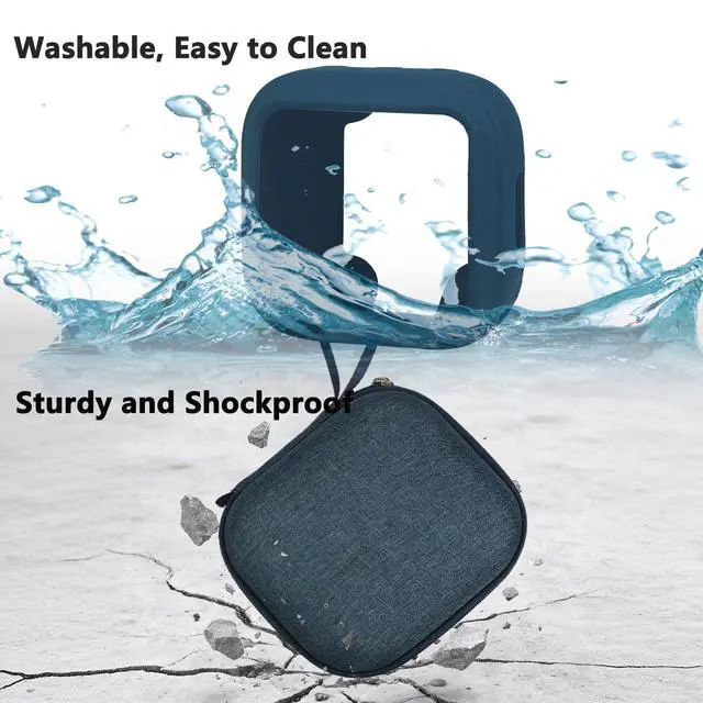 Alt view image 6 of 7 - Protective Case for Anker Soundcore Boom Go 3i Bluetooth Speaker, | Hard Carrying Case and Silicone Cover for Soundcore Boom Go 3i Speaker Accessories (Blue Case)