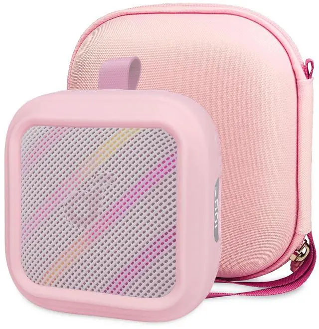 Main image of Protective Case for Anker Soundcore Boom Go 3i Bluetooth Speaker | Hard Carrying Case and Silicone Cover for Soundcore Boom Go 3i Speaker Accessories (Pink Case)