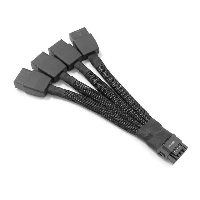 Alt view image 3 of 6 - 16AWG 12VHPWR 4x8Pin to 16Pin (12+4) GPU Power Cable for NVIDIA RTX | RTX4070 RTX4080 RTX4090 RTX5070 RTX5080 RTX5090 PSU Sleeved Extension cable Heavy Duty Braided Wire