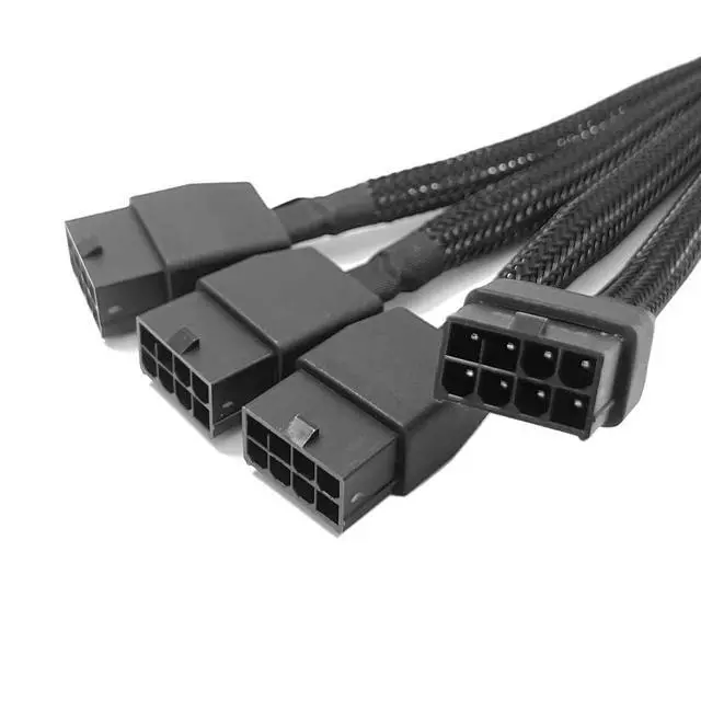 Alt view image 2 of 6 - 16AWG 12VHPWR 4x8Pin to 16Pin (12+4) GPU Power Cable for NVIDIA RTX | RTX4070 RTX4080 RTX4090 RTX5070 RTX5080 RTX5090 PSU Sleeved Extension cable Heavy Duty Braided Wire