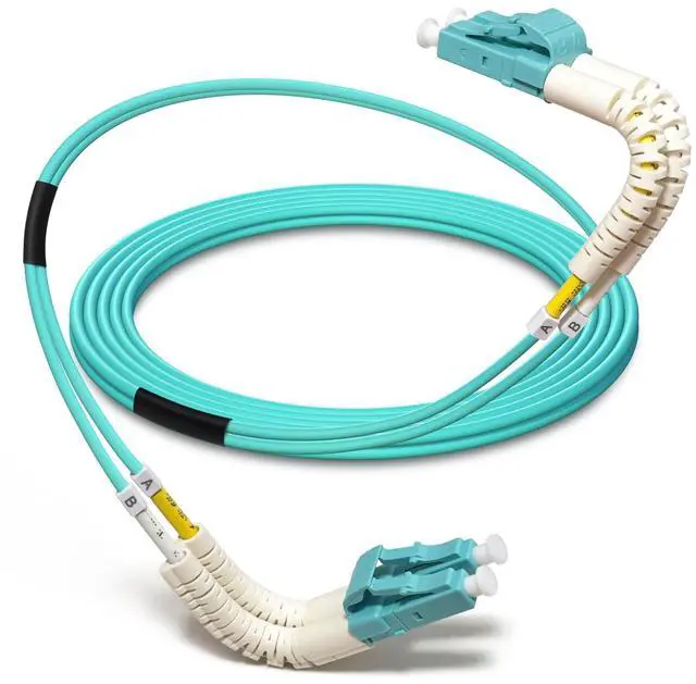 Main image of Tighter Bend Radius Multimode Duplex OM3 Fiber Cable 15 Feet / 5m (40Gb 10Gb, LC to LC, 50/125 Fiber Optic Cable, Fiber Patch Cable)