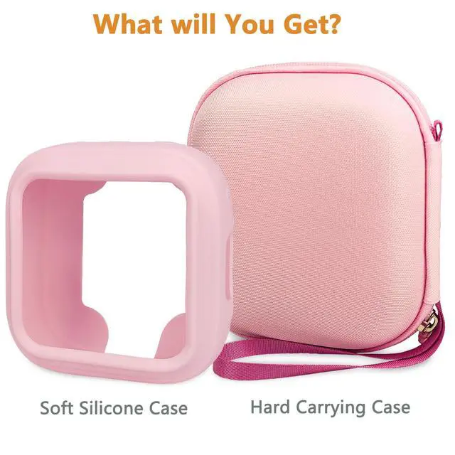 Alt view image 3 of 7 - Protective Case for Anker Soundcore Boom Go 3i Bluetooth Speaker | Hard Carrying Case and Silicone Cover for Soundcore Boom Go 3i Speaker Accessories (Pink Case)