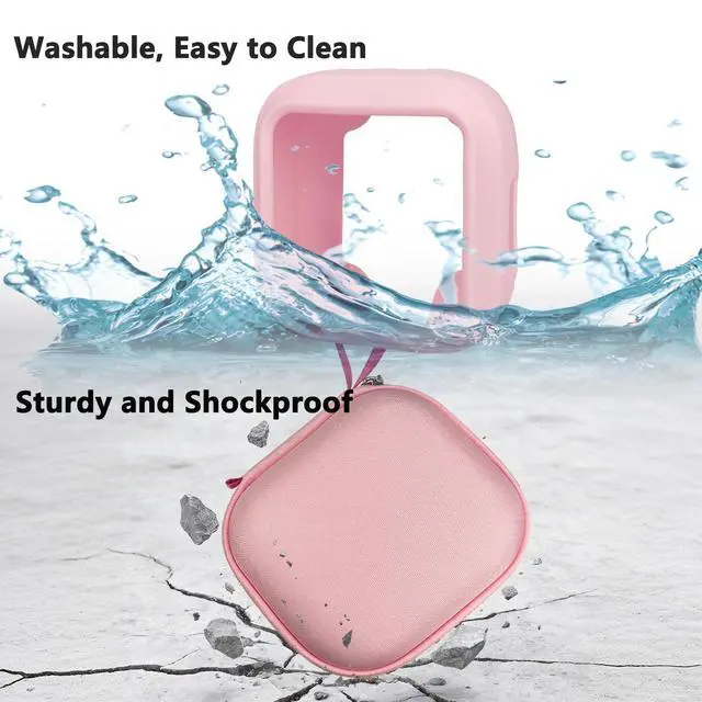 Alt view image 6 of 7 - Protective Case for Anker Soundcore Boom Go 3i Bluetooth Speaker | Hard Carrying Case and Silicone Cover for Soundcore Boom Go 3i Speaker Accessories (Pink Case)
