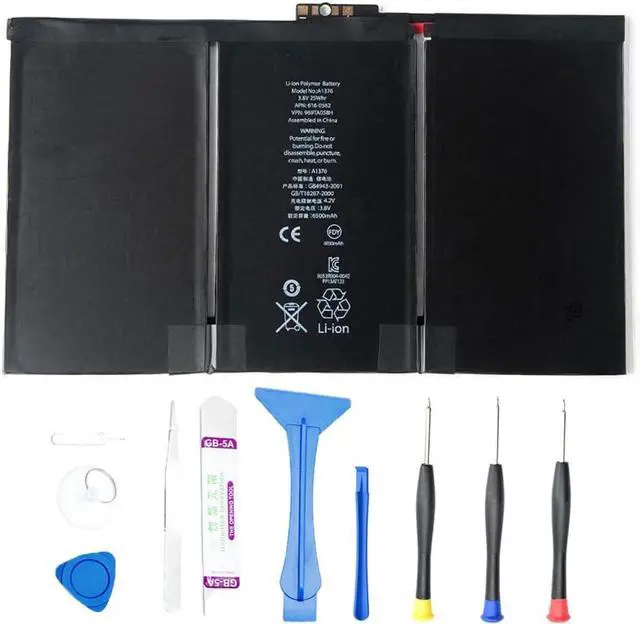 Main image of A1376 Battery Compatible with iPad 2 2nd Generation (Not for Air 2) A1395 A1396 A1397 3.8V 25Wh Replacement Batteries with Tool Kit