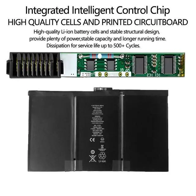 Alt view image 4 of 4 - A1376 Battery Compatible with iPad 2 2nd Generation (Not for Air 2) A1395 A1396 A1397 3.8V 25Wh Replacement Batteries with Tool Kit
