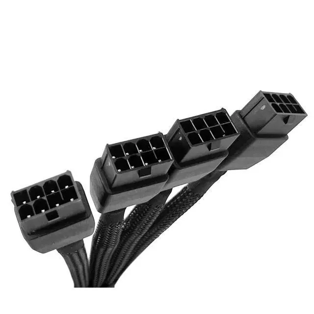 Alt view image 5 of 6 - 16AWG 12VHPWR 4x8Pin to 16Pin (12+4) GPU Power Cable for NVIDIA RTX | RTX4070 RTX4080 RTX4090 RTX5070 RTX5080 RTX5090 PSU Sleeved Extension cable Heavy Duty Braided Wire