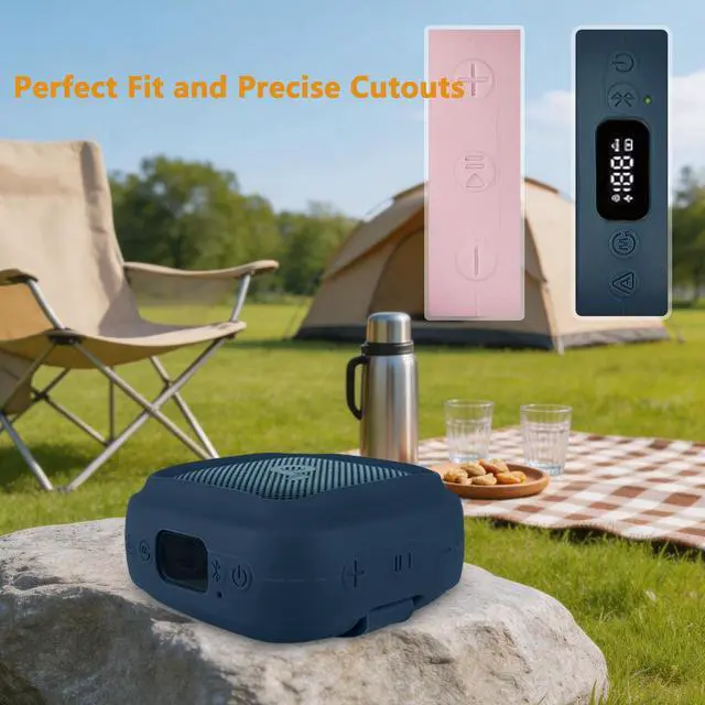 Alt view image 7 of 7 - Protective Case for Anker Soundcore Boom Go 3i Bluetooth Speaker | Hard Carrying Case and Silicone Cover for Soundcore Boom Go 3i Speaker Accessories (Pink Case)