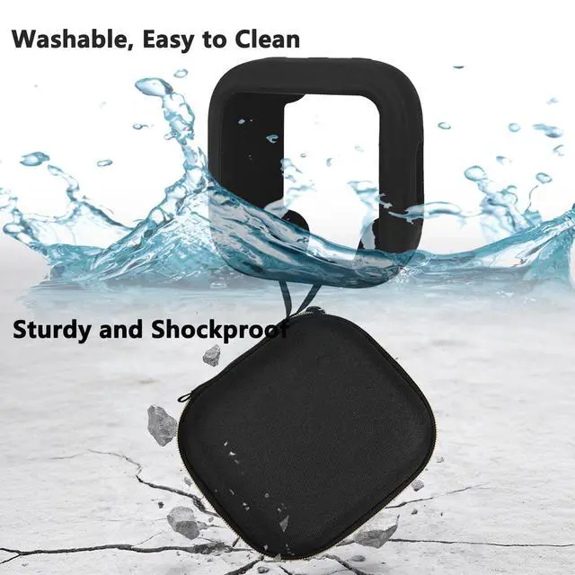 Alt view image 6 of 7 - Protective Case for Anker Soundcore Boom Go 3i Bluetooth Speaker | Hard Carrying Case and Silicone Cover for Soundcore Boom Go 3i Speaker Accessories (Black Case)