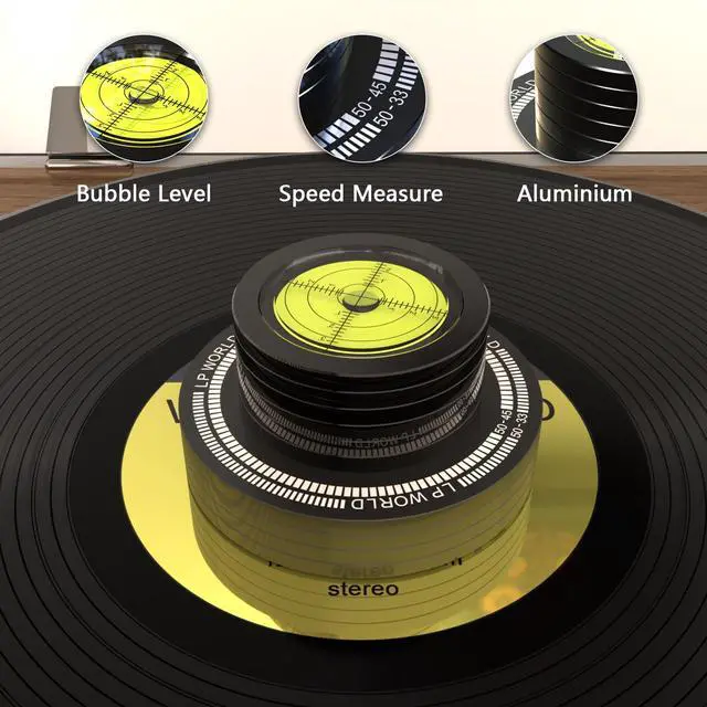 Alt view image 6 of 6 - Record Weight Stabilizer 50HZ 300g disc stabilizers Turntable Weight Vinyl Weight with bubbel Leveling (Black)