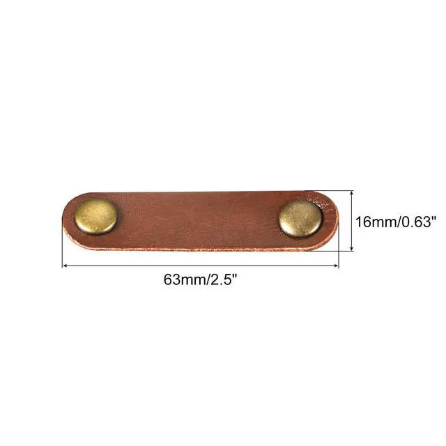 Alt view image 2 of 6 - Pack of 15 Leather Cable Straps Cord Organizer 63x16mm Portable Cable Leather Clips Light Brown Earphone Cord Management for Cable, Wire