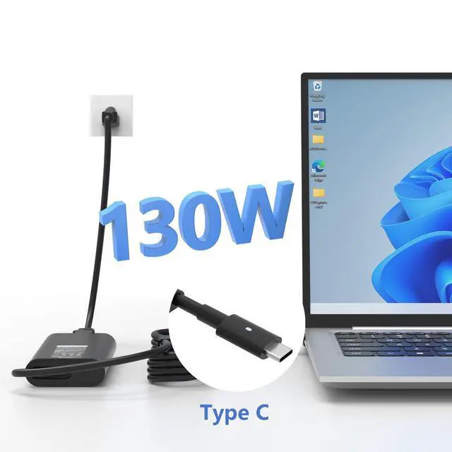 Alt view image 7 of 7 - 130W USB C Type C AC Adapter for DELL Precision AC Charger DA130PM170 | Precision 3551 3560 3561 3570 3571 5470 5550 5560 5570 5750 5760 5770