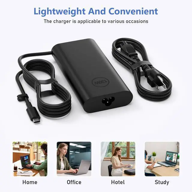 Alt view image 6 of 7 - 130W USB C Type C AC Adapter for DELL Precision AC Charger DA130PM170 | Precision 3551 3560 3561 3570 3571 5470 5550 5560 5570 5750 5760 5770