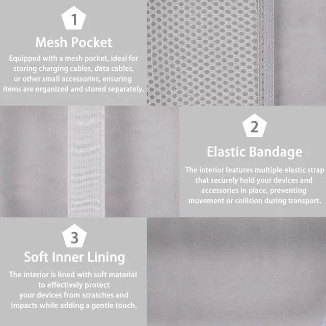 Alt view image 4 of 6 - for Anker Soundcore Boom Go 3i Bluetooth Speaker Hard Travel Case, White | Travel Protective Storage Bag with Mesh Pocket & Hand Strap, Shockproof EVA Shell and Soft Lining, Portable Bag Replacement