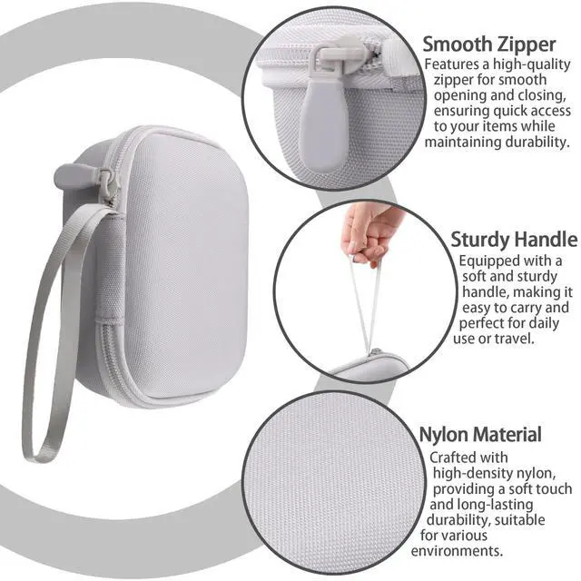 Alt view image 5 of 6 - for Anker Soundcore Boom Go 3i Bluetooth Speaker Hard Travel Case, White | Travel Protective Storage Bag with Mesh Pocket & Hand Strap, Shockproof EVA Shell and Soft Lining, Portable Bag Replacement