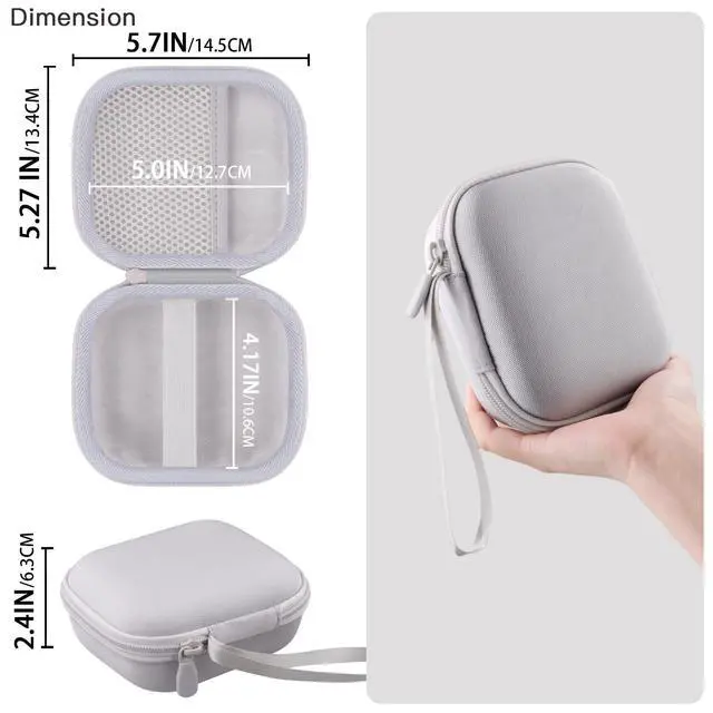 Alt view image 6 of 6 - for Anker Soundcore Boom Go 3i Bluetooth Speaker Hard Travel Case, White | Travel Protective Storage Bag with Mesh Pocket & Hand Strap, Shockproof EVA Shell and Soft Lining, Portable Bag Replacement