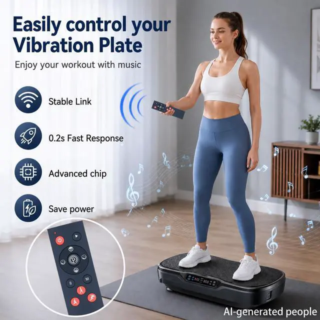 Alt view image 2 of 6 - Replacement Remote for SoftGym/SpacEver/Taevno/TISSCARE Vibration Plate | for SoftGym RC-CFM-V71 RC-CFM-V111,SpacEver RC-CFM-V16, Taevno VSL4201, TISSCARE SZJ-BK01, DamKee V16, DERACY Vibration Plate