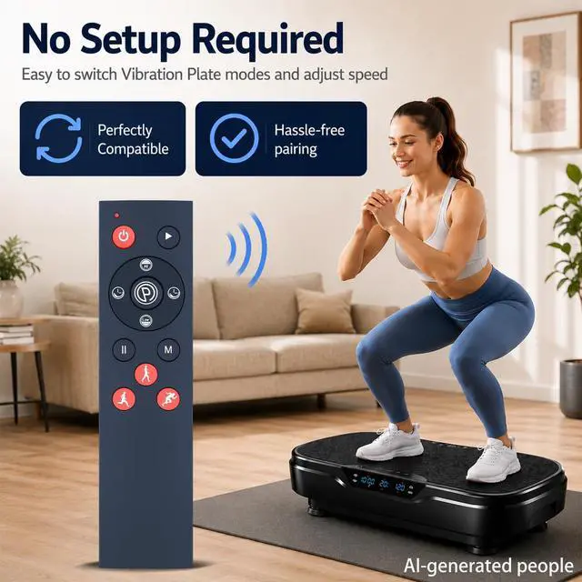 Alt view image 4 of 6 - Replacement Remote for SoftGym/SpacEver/Taevno/TISSCARE Vibration Plate | for SoftGym RC-CFM-V71 RC-CFM-V111,SpacEver RC-CFM-V16, Taevno VSL4201, TISSCARE SZJ-BK01, DamKee V16, DERACY Vibration Plate