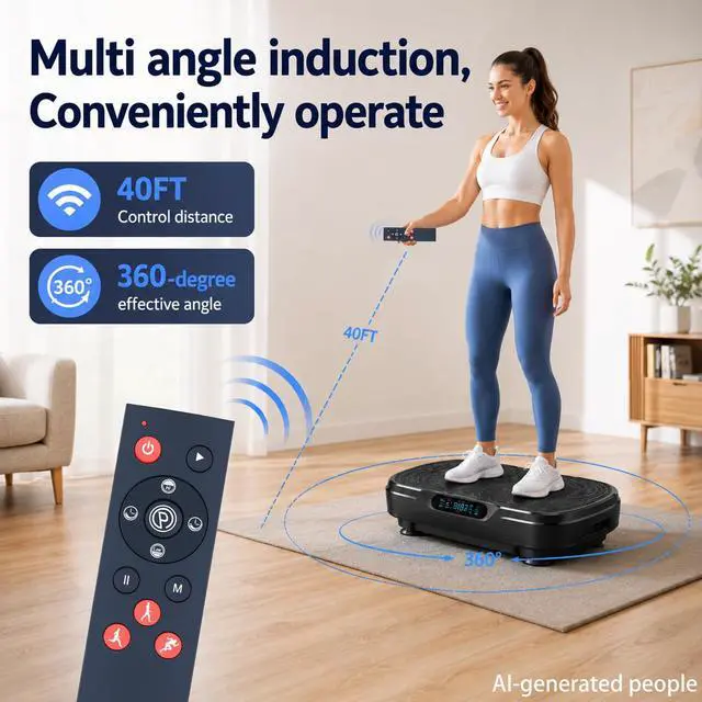 Alt view image 5 of 6 - Replacement Remote for SoftGym/SpacEver/Taevno/TISSCARE Vibration Plate | for SoftGym RC-CFM-V71 RC-CFM-V111,SpacEver RC-CFM-V16, Taevno VSL4201, TISSCARE SZJ-BK01, DamKee V16, DERACY Vibration Plate