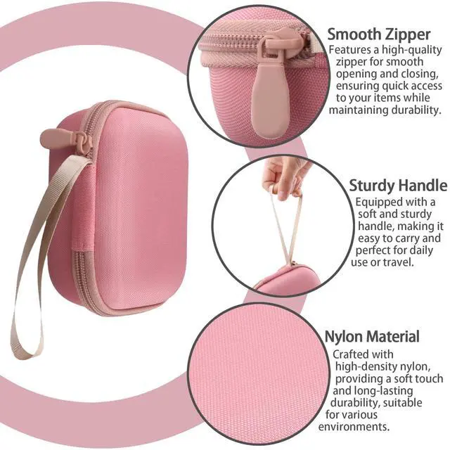 Alt view image 5 of 6 - for Anker Soundcore Boom Go 3i Bluetooth Speaker Hard Travel Case, Pink | Travel Protective Storage Bag with Mesh Pocket & Hand Strap, Shockproof EVA Shell and Soft Lining, Portable Bag Replacement