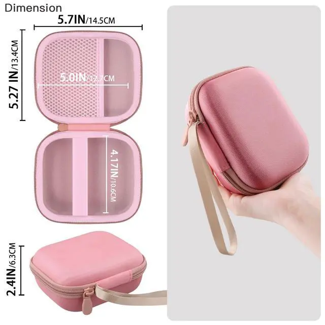 Alt view image 6 of 6 - for Anker Soundcore Boom Go 3i Bluetooth Speaker Hard Travel Case, Pink | Travel Protective Storage Bag with Mesh Pocket & Hand Strap, Shockproof EVA Shell and Soft Lining, Portable Bag Replacement