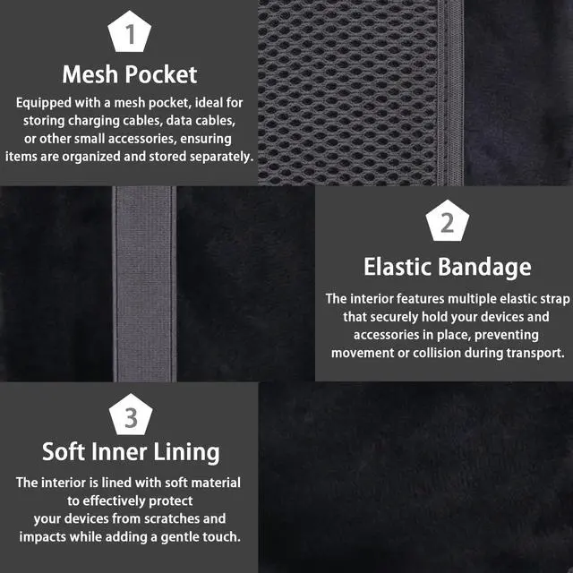 Alt view image 4 of 6 - for Anker Soundcore Boom Go 3i Bluetooth Speaker Hard Travel Case, Black | Travel Protective Storage Bag with Mesh Pocket & Hand Strap, Shockproof EVA Shell and Soft Lining, Portable Bag Replacement