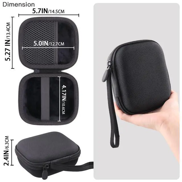 Alt view image 6 of 6 - for Anker Soundcore Boom Go 3i Bluetooth Speaker Hard Travel Case, Black | Travel Protective Storage Bag with Mesh Pocket & Hand Strap, Shockproof EVA Shell and Soft Lining, Portable Bag Replacement