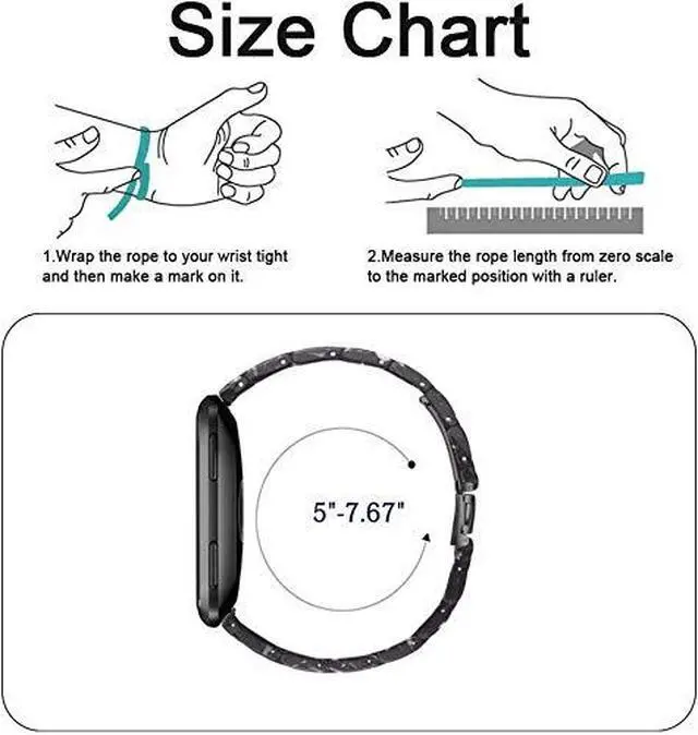 Alt view image 4 of 4 - Band Replacement for Fitbit Versa/Versa 2 Smart Watch/Special/Lite Edition, Fashion Resin Wristbands Women Men Replacement Bracelet Metal Stainless Steel Rose Gold Buckle