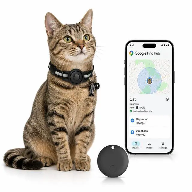 Main image of Smart Cat GPS Collar - Waterproof Pet Tracker for Android, Google Find My Compatible, No Monthly Fee. Advanced Safety Solution for Small & Large Cats.(Android Only)