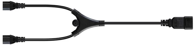 Alt view image 2 of 6 - Heavy Duty Splitter Power Cord - IEC 60320 C20 to 2x IEC 60320 C13, 14AWG, 15A, SJTW, 100-250V, 2 Feet, Black