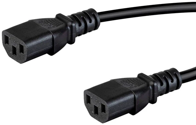 Alt view image 3 of 6 - Heavy Duty Splitter Power Cord - IEC 60320 C20 to 2x IEC 60320 C13, 14AWG, 15A, SJTW, 100-250V, 2 Feet, Black