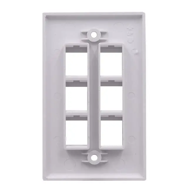 Alt view image 5 of 6 - 6 Ports Wall Plate, 2 Ports 4K HDMI 2 Ports USB 3.0 1 Port USB 3.1 Type C 1 Port CAT6 RJ45 Female to Female Module Keystone Outlet Socket