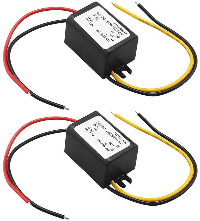 Main image of 2Pcs 12V to 3V 3A Step-Down Power Supply Module Compatible with Car Power Over-Temperature Over-Current Short Circuit Protection 32x17mm Black