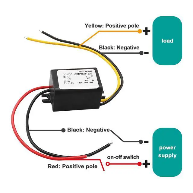 Alt view image 2 of 7 - 2Pcs 12V to 3V 3A Step-Down Power Supply Module Compatible with Car Power Over-Temperature Over-Current Short Circuit Protection 32x17mm Black