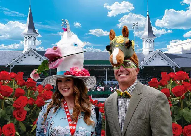 Alt view image 4 of 7 - Kentucky Derby Backdrop Rose Garden Racecourse Photography Background Run for The Roses Banner for Horse Racing Themed Celebratory Party Decorations Supplies (82x59 inch (7x5FT))