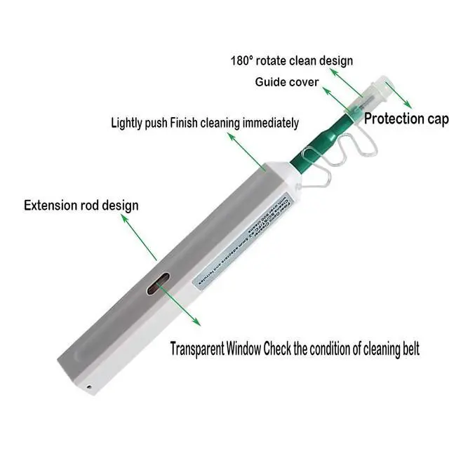 Alt view image 2 of 7 - Fiber Optic Connector Cleaning Pen,Fiber Optic Cleaner Pen for 2.5mm Ferrules SC,FC,ST,SC/APC and FC/APC,800+ Clean Times