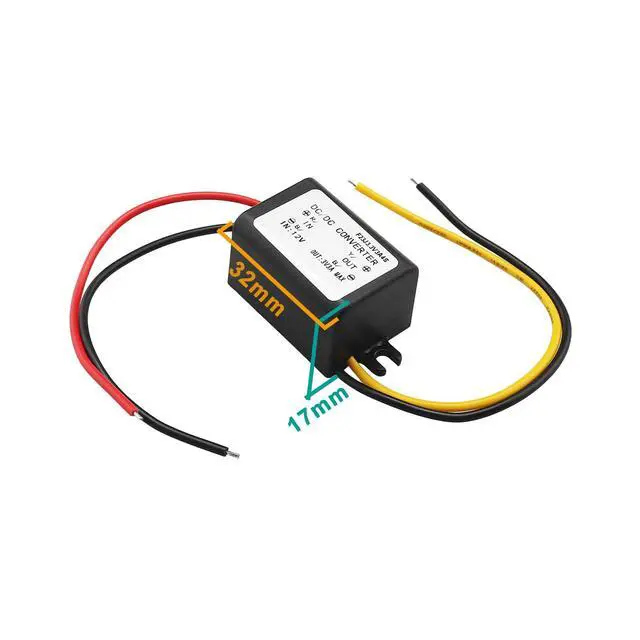 Alt view image 3 of 7 - 2Pcs 12V to 3V 3A Step-Down Power Supply Module Compatible with Car Power Over-Temperature Over-Current Short Circuit Protection 32x17mm Black