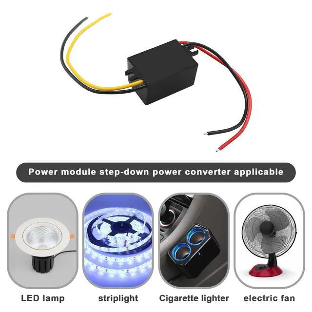 Alt view image 4 of 7 - 2Pcs 12V to 3V 3A Step-Down Power Supply Module Compatible with Car Power Over-Temperature Over-Current Short Circuit Protection 32x17mm Black